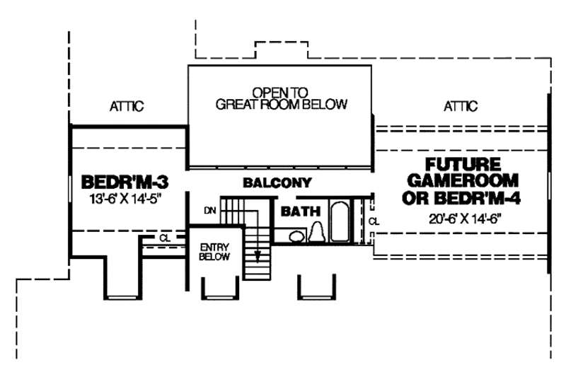 Home Plan - Floor Plan - Upper Floor for Country House Plan #34-266 - 3 bed, 3 bath