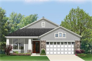 Exterior - Front Elevation 3 for Craftsman House Plan #1058-67 - 3 bed, 2 bath