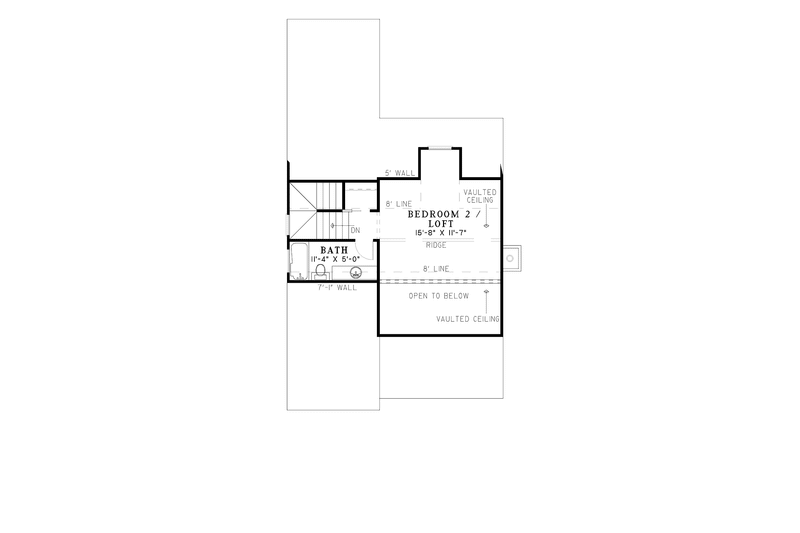 Home Plan - Floor Plan - Upper Floor for Craftsman House Plan #17-3036 - 2 bed, 2 bath