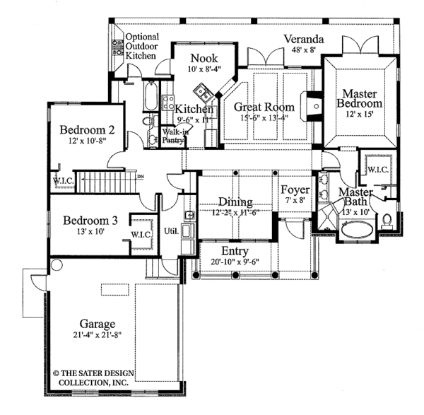 Architectural House Design - Mediterranean Floor Plan - Main Floor Plan #930-118