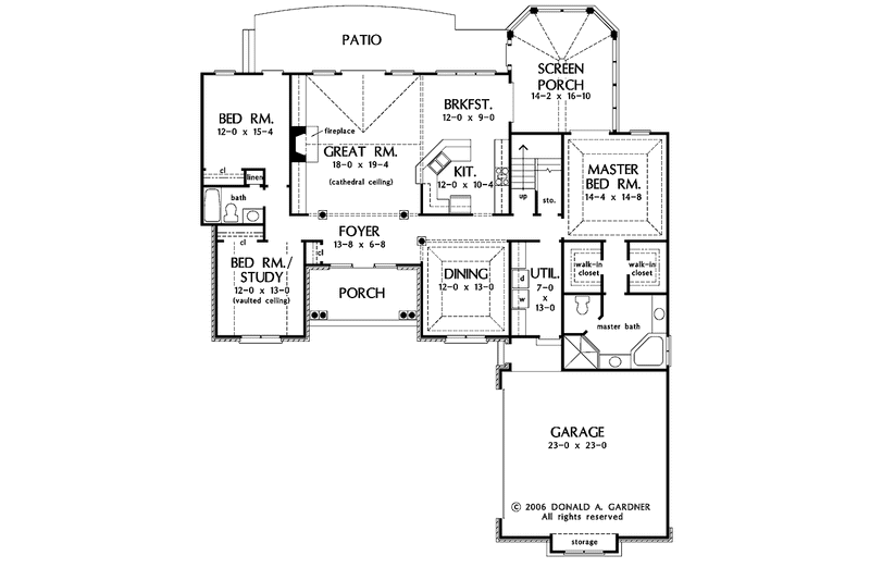 Home Plan - Floor Plan - Main Floor for Craftsman House Plan #929-826 - 3 bed, 2 bath