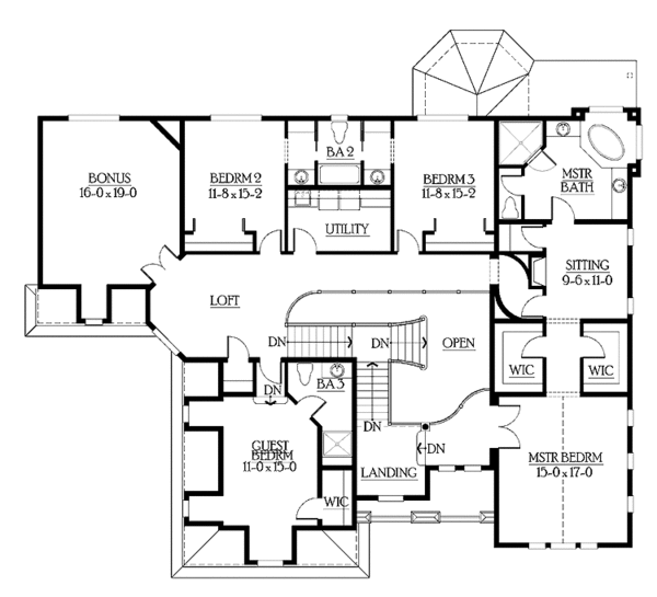 House Blueprint - Craftsman Floor Plan - Upper Floor Plan #132-506