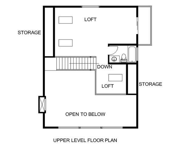 Cabin Floor Plan - Upper Floor Plan #117-966