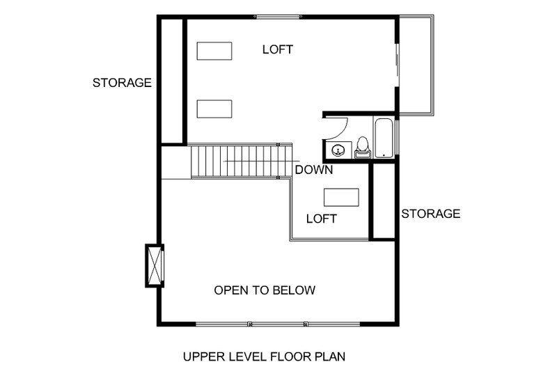 House Plan Design - Floor Plan - Upper Floor for Cabin House Plan #117-966 - 2 bed, 2 bath
