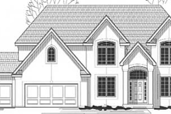 Exterior - Front Elevation for European House Plan #67-570 - 4 bed, 3.5 bath