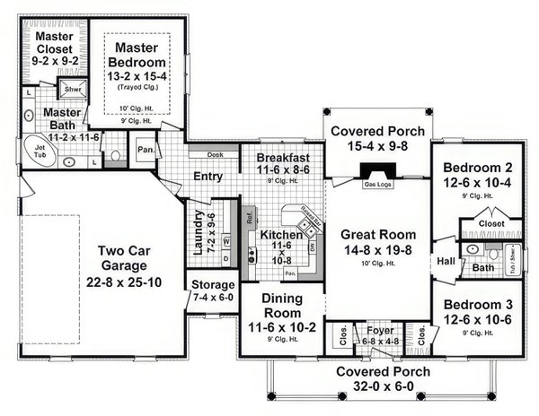 House Blueprint - Farmhouse Floor Plan - Main Floor Plan #21-574