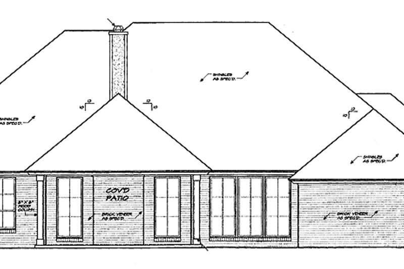 Dream House Plan - Exterior - Rear Elevation for Country House Plan #310-1199 - 3 bed, 3 bath