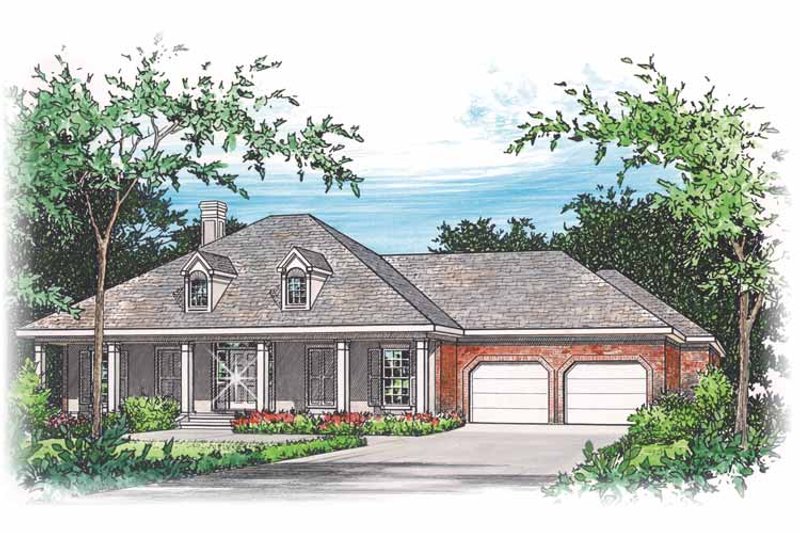 House Blueprint - Country Exterior - Front Elevation Plan #15-318