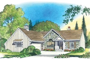 House Blueprint - Country Exterior - Front Elevation Plan #1016-101