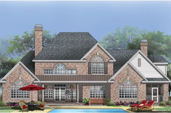 Exterior - Rear Elevation for Country House Plan #929-36 - 4 bed, 3.5 bath