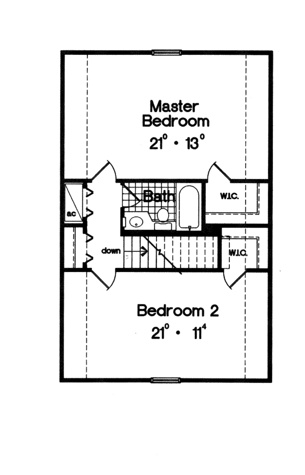 Architectural House Design - Country Floor Plan - Upper Floor Plan #417-543