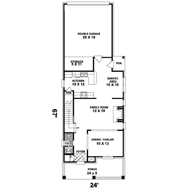 Southern Floor Plan - Main Floor Plan #81-455