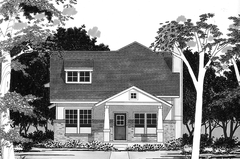 Architectural House Design - Craftsman Exterior - Front Elevation Plan #472-181