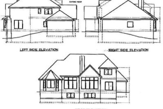 Exterior - Rear Elevation for European House Plan #67-714 - 4 bed, 3 bath
