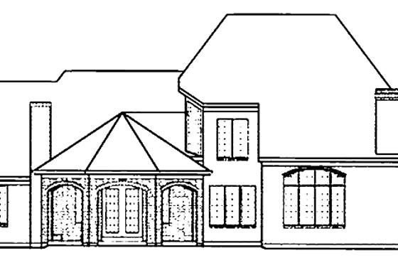 Exterior - Rear Elevation for Country House Plan #46-747 - 4 bed, 3 bath