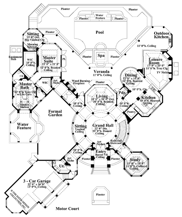 House Design - Mediterranean Floor Plan - Main Floor Plan #930-256