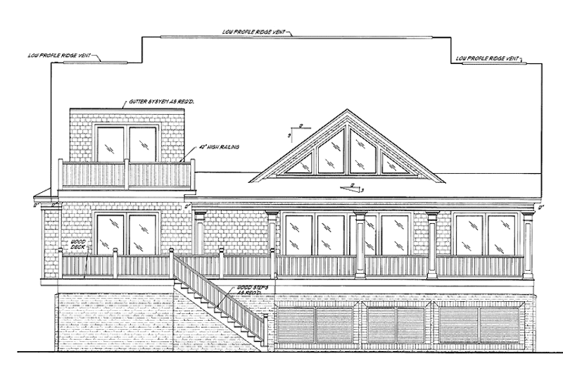Home Plan - Exterior - Rear Elevation for Southern House Plan #37-243 - 4 bed, 3.5 bath