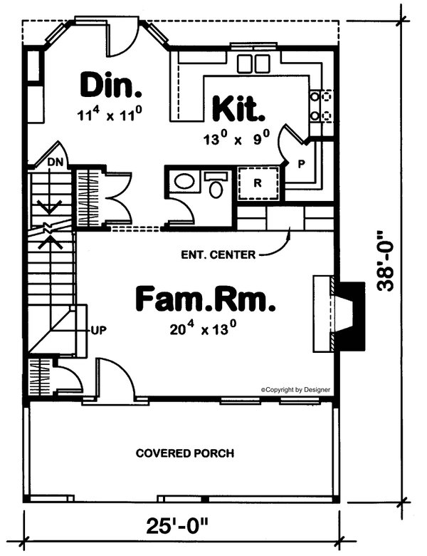 House Blueprint - Floor Plan - Main Floor for Traditional House Plan #20-2621 - 3 bed, 2.5 bath