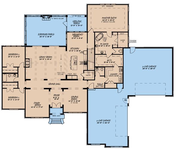 House Blueprint - European Floor Plan - Main Floor Plan #923-160