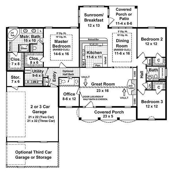 Dream House Plan - Southern Floor Plan - Main Floor Plan #21-131