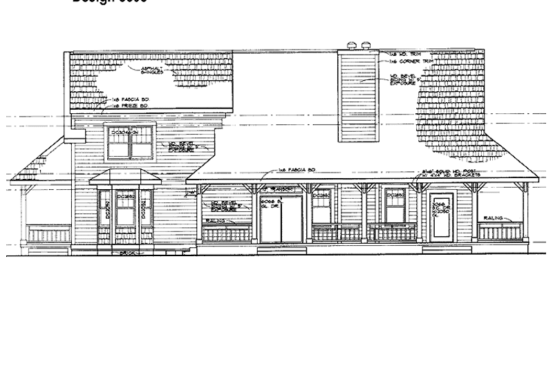 House Blueprint - Exterior - Rear Elevation for Country House Plan #72-1004 - 4 bed, 3.5 bath