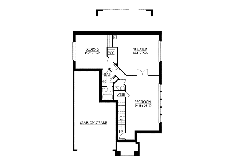 Architectural House Design - Floor Plan - Lower Floor for Craftsman House Plan #132-427 - 5 bed, 3.5 bath
