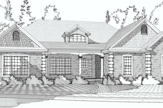 Exterior - Front Elevation for Traditional House Plan #63-194 - 4 bed, 3 bath