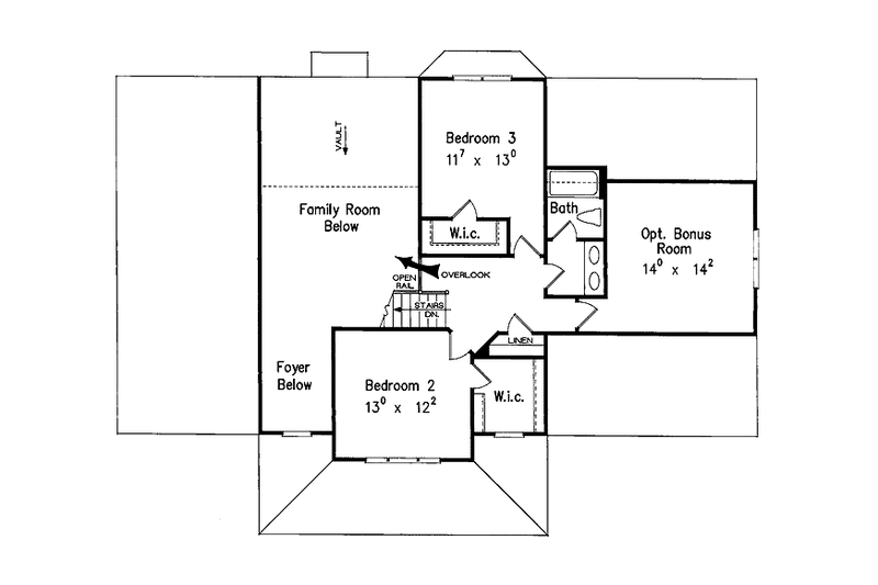 House Blueprint - Floor Plan - Upper Floor for Country House Plan #927-817 - 4 bed, 3 bath