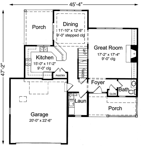 Dream House Plan - Country Floor Plan - Main Floor Plan #46-817