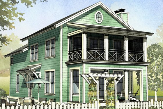 Exterior - Front Elevation for Beach House Plan #901-126 - 3 bed, 2.5 bath