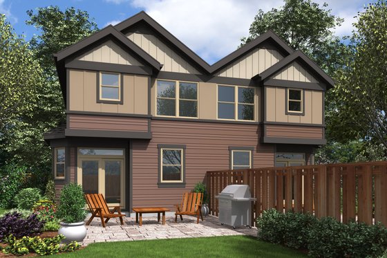 Exterior - Rear Elevation for Craftsman House Plan #48-1017 - 6 bed, 4.5 bath