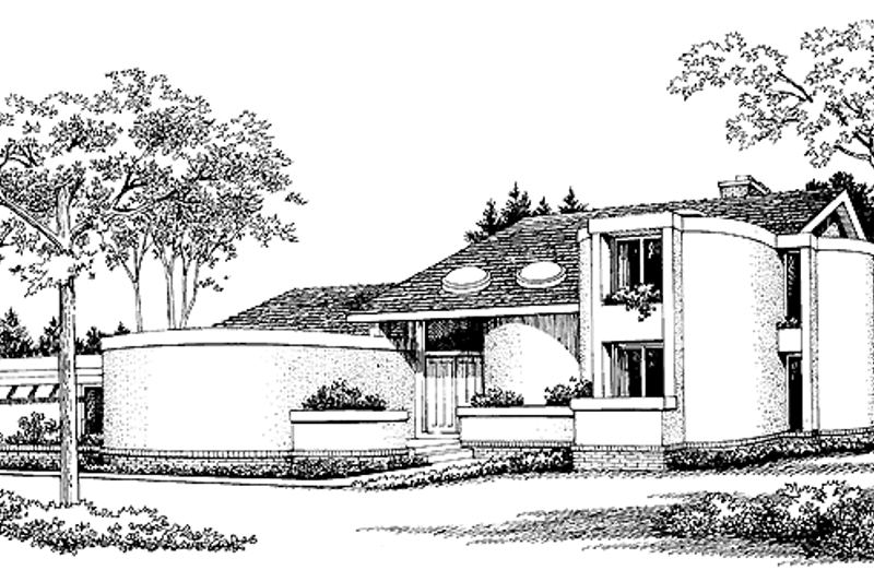 Architectural House Design - Contemporary Exterior - Front Elevation Plan #72-783