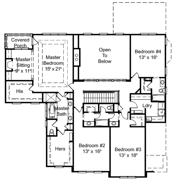 Dream House Plan - Country Floor Plan - Upper Floor Plan #429-310