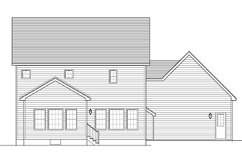 Home Plan - Exterior - Rear Elevation for Colonial House Plan #1010-46 - 3 bed, 2.5 bath