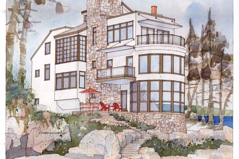 House Design - Exterior - Front Elevation 4 for Contemporary House Plan #928-31 - 3 bed, 3.5 bath
