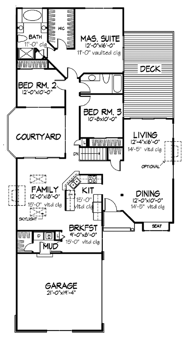 House Plan Design - Ranch Floor Plan - Main Floor Plan #320-745
