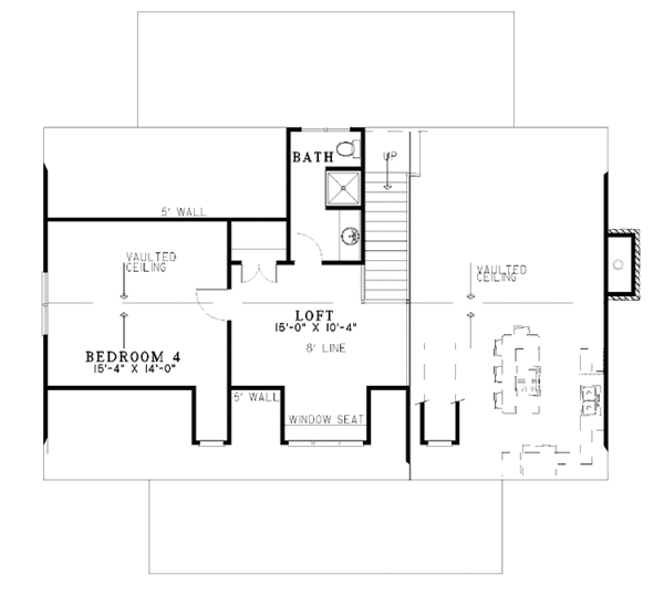 House Blueprint - Country Floor Plan - Upper Floor Plan #17-3177