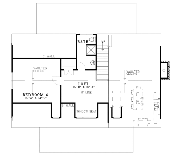 House Design - Country Floor Plan - Upper Floor Plan #17-3177