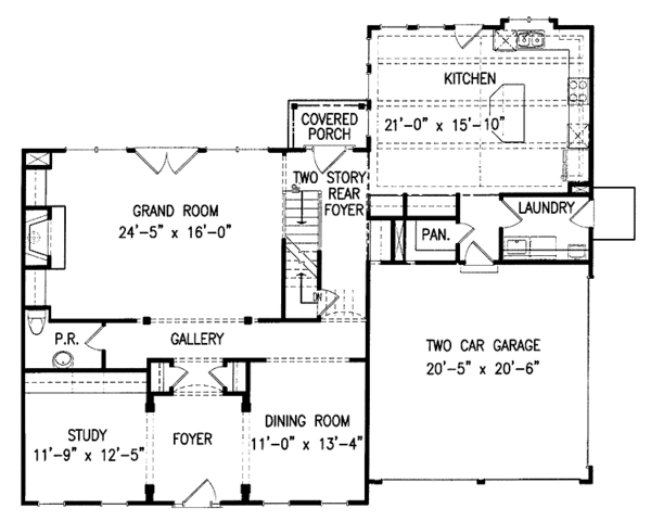 Dream House Plan - Classical Floor Plan - Main Floor Plan #54-217
