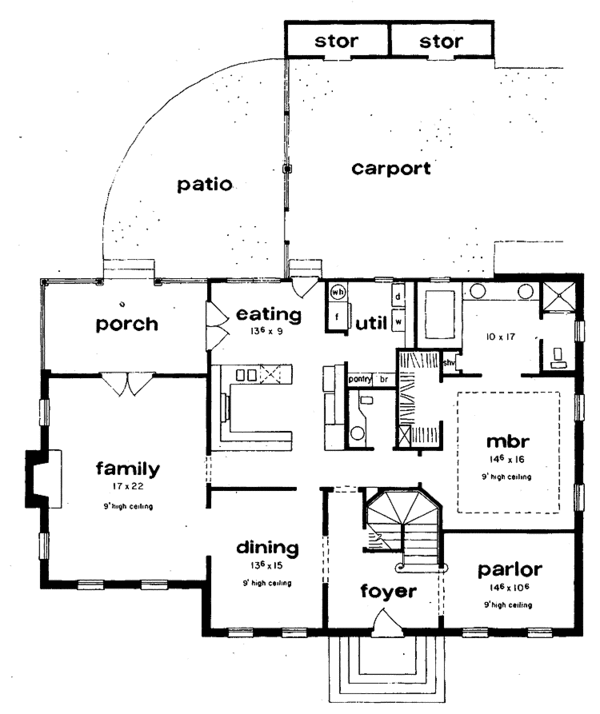 House Plan Design - Colonial Floor Plan - Main Floor Plan #36-557