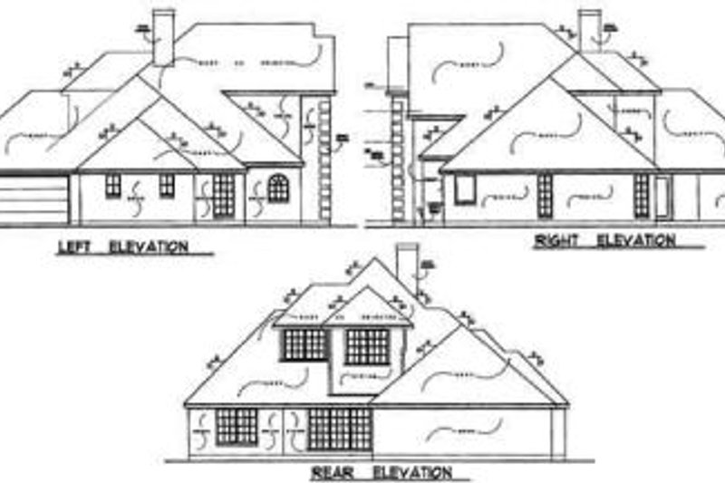 Home Plan - Exterior - Rear Elevation for European House Plan #40-144 - 3 bed, 2.5 bath