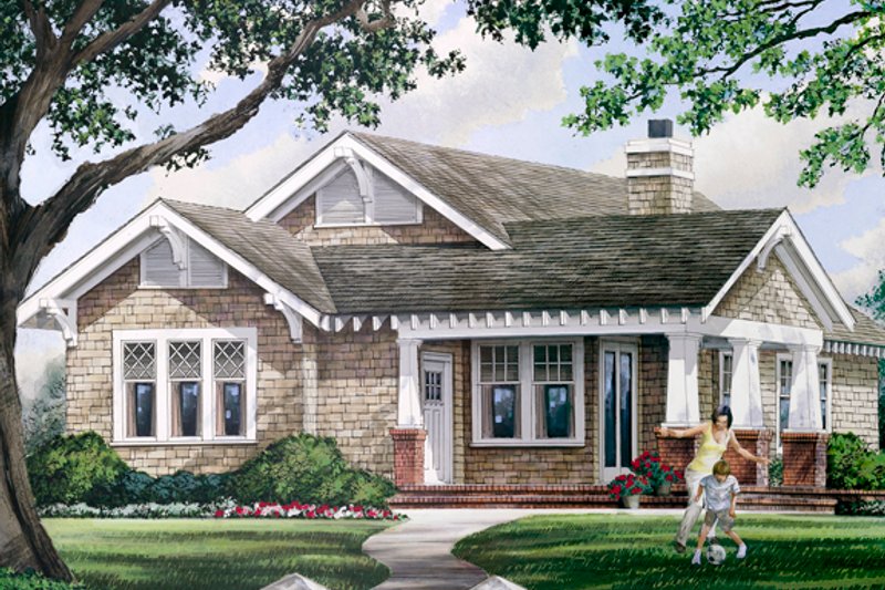 House Plan Design - Exterior - Front Elevation 3 for Craftsman House Plan #137-359 - 3 bed, 2 bath