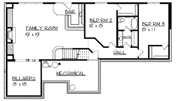 House Plan Design - Prairie Floor Plan - Lower Floor Plan #320-1005