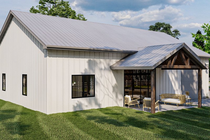 House Design - Exterior - Rear Elevation for Barndominium House Plan #455-259 - 2 bed, 1 bath