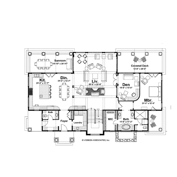 Craftsman Floor Plan - Main Floor Plan #928-176