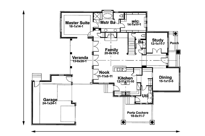 Home Plan - Floor Plan - Main Floor for Country House Plan #120-221 - 4 bed, 3.5 bath
