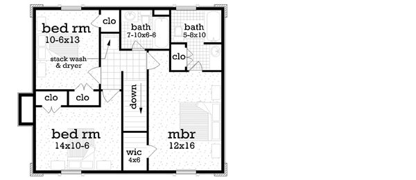 House Design - Traditional Floor Plan - Upper Floor Plan #45-577