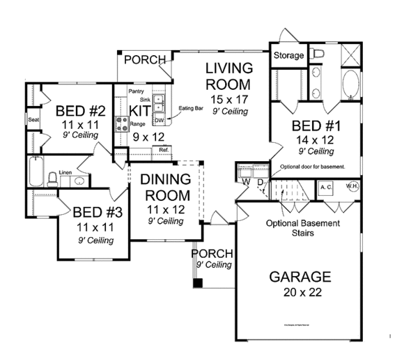 Home Plan - Traditional Floor Plan - Main Floor Plan #513-2145