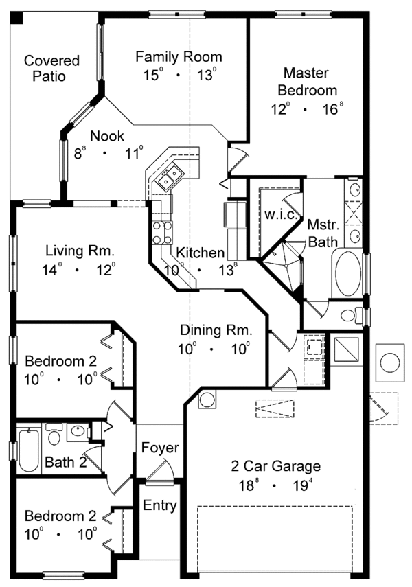 House Design - Country Floor Plan - Main Floor Plan #1015-36