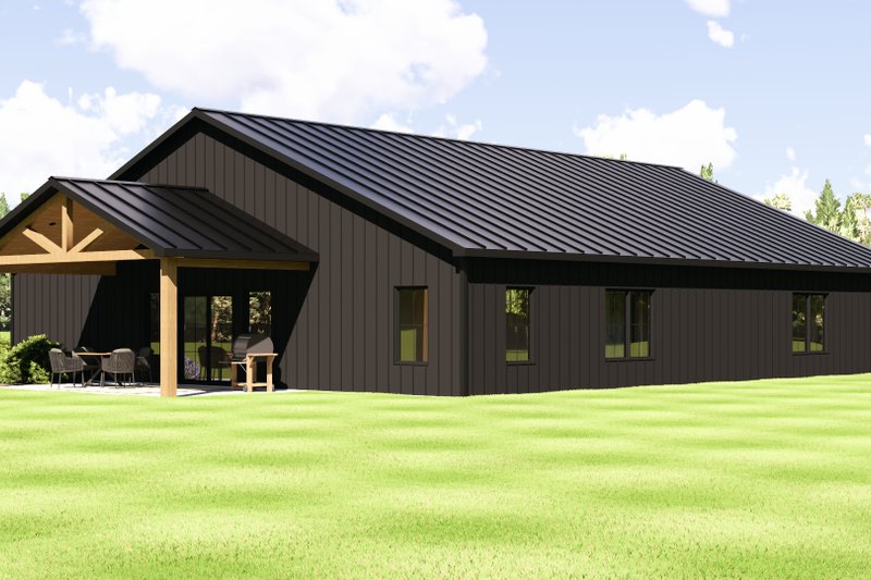 House Blueprint - Exterior - Rear Elevation for Barndominium House Plan #1064-423 - 3 bed, 3.5 bath